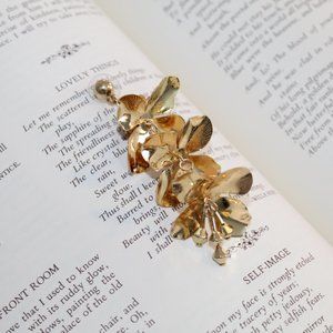 Gold Dangling Statement Earrings NEW